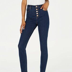 Stevie "Rewash" Juniors' High-Rise Button-Fly Skinny Jeans, Size 15